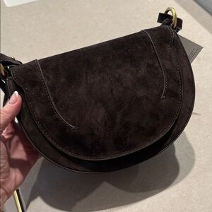 Chocolate brown authentic Suede Zara crossbody